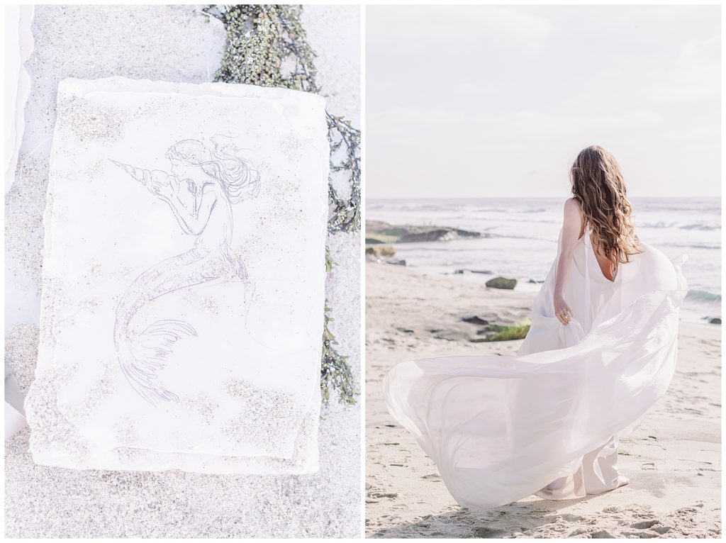 mermaid inspired wedding day details 