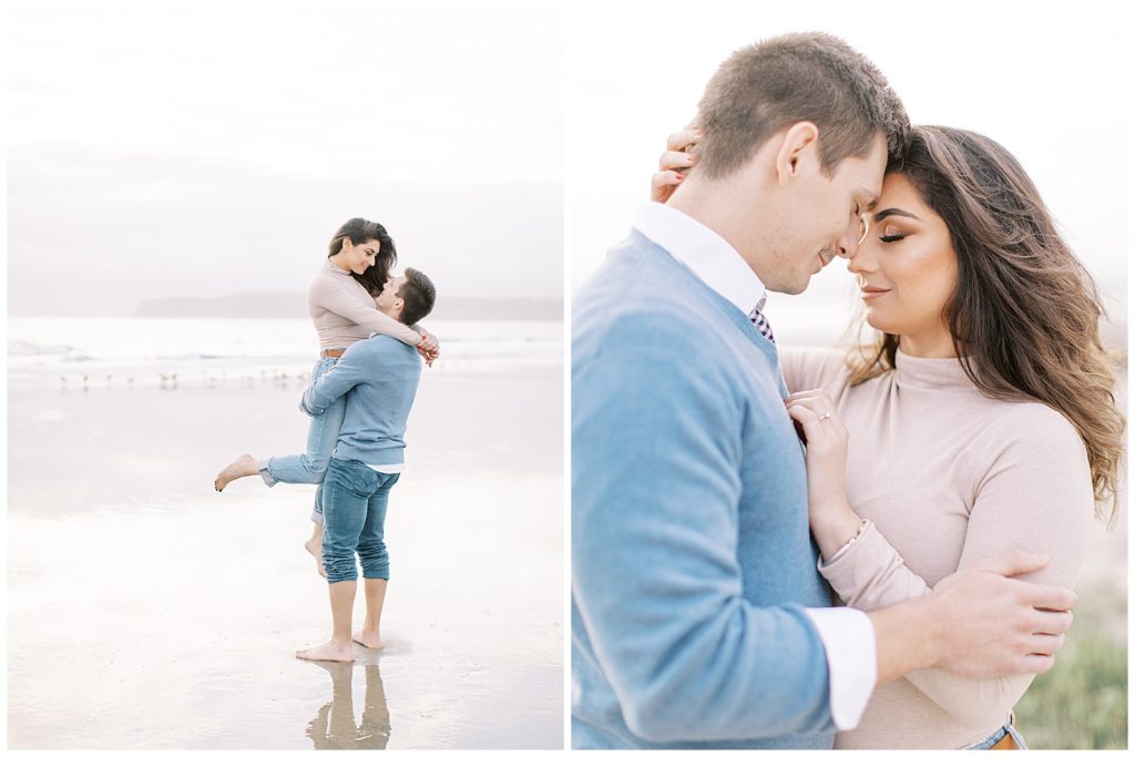 Couple on the beach during their San Diego engagement photo session