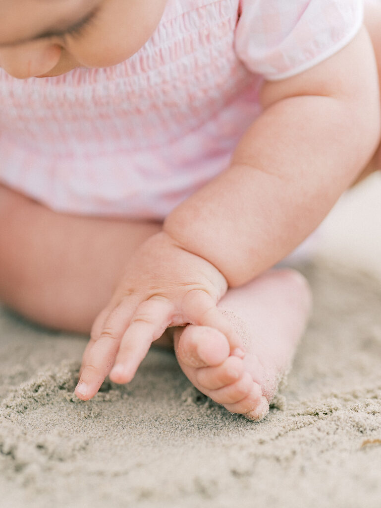 Close up photo of a toddler at Coronado Beach