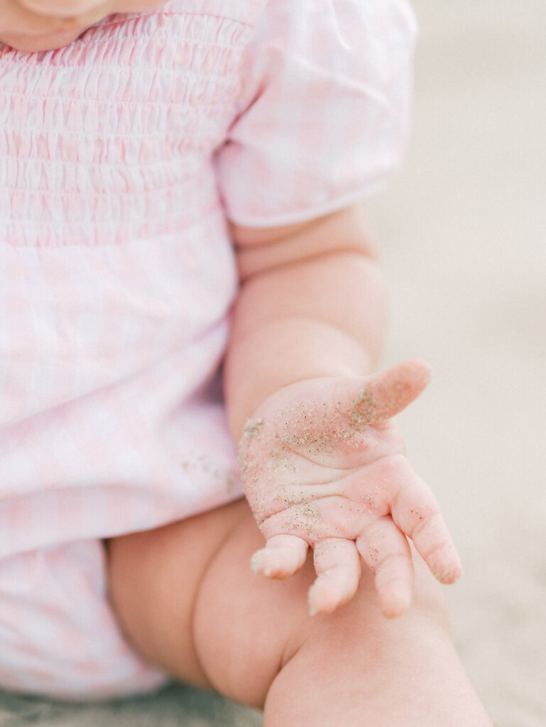 Close up photo of a toddler at Coronado Beach