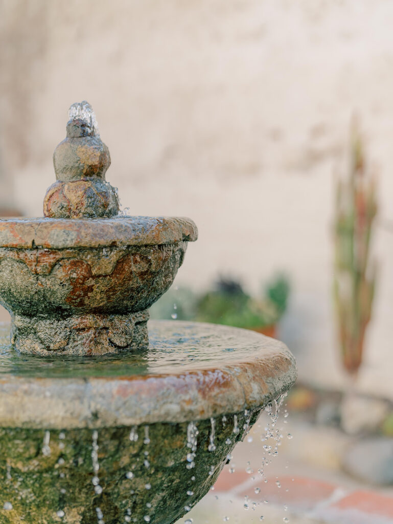 fountain close up at the mission San Juan Capistrano