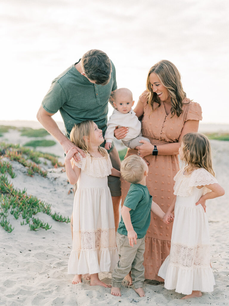 Candid family photo at Coronado beach