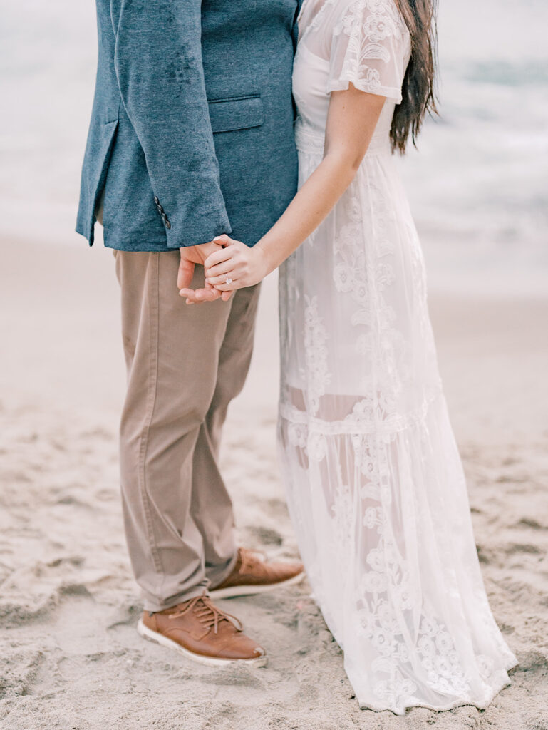 Detail shot for engagement session at Laguna Beach