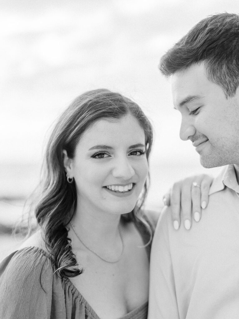 Black and white portrait of a couple 