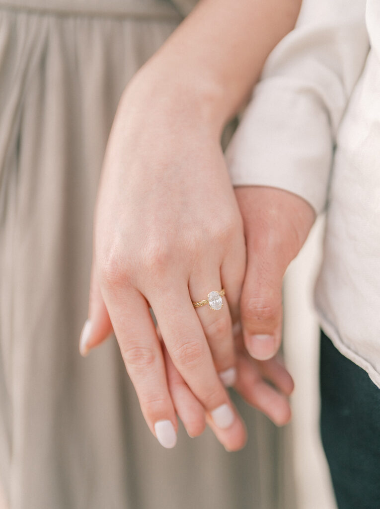 Engagement ring on the hand 