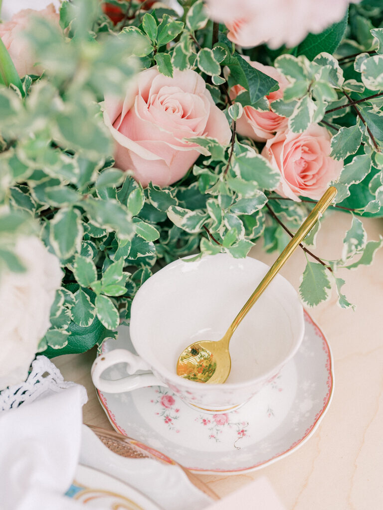 vintage teacup with flowers