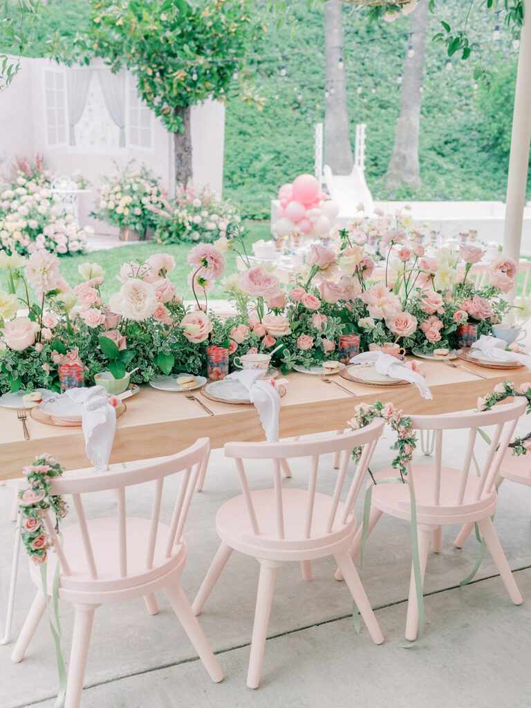 tablescape for tea birthday party