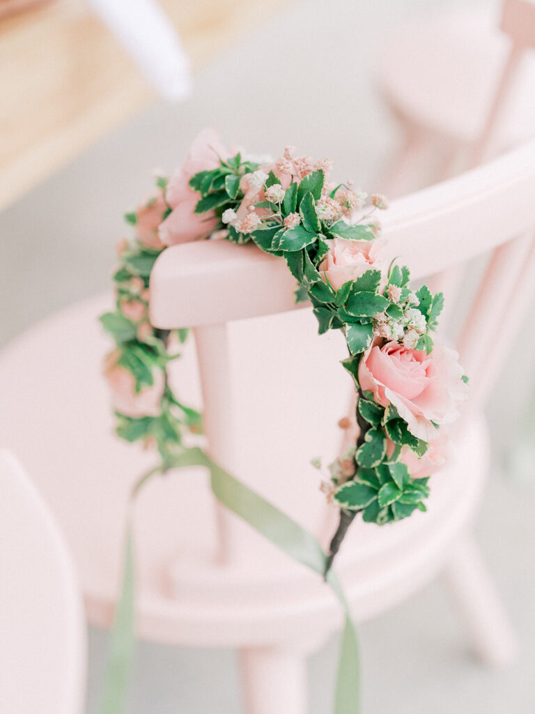 a flower headband for little girl tea birthday party 