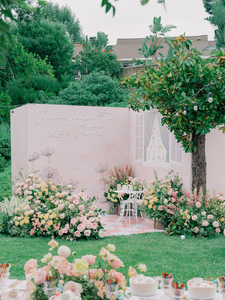 backdrop for little girl tea birthday party ideas