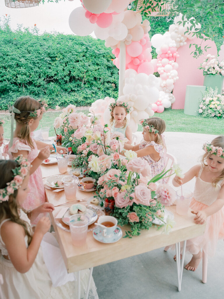 little girls having fun during a birthday party