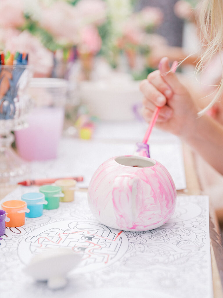 pot painting during birthday party