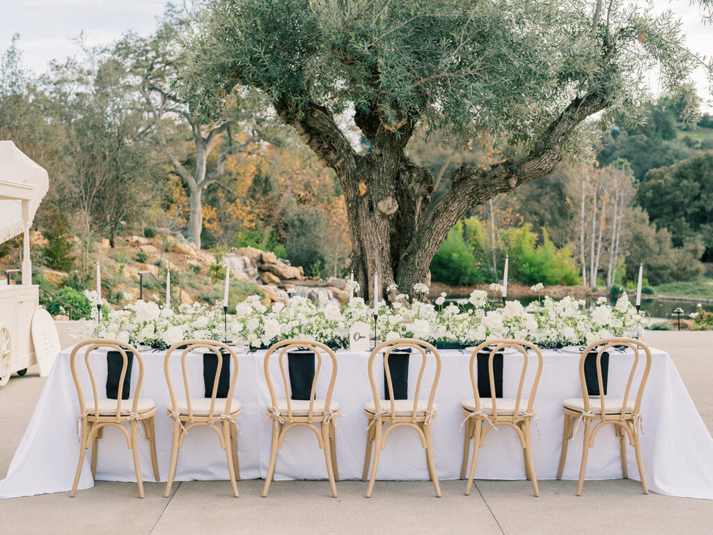 Table setting during styled shoot wedding at monserate winery