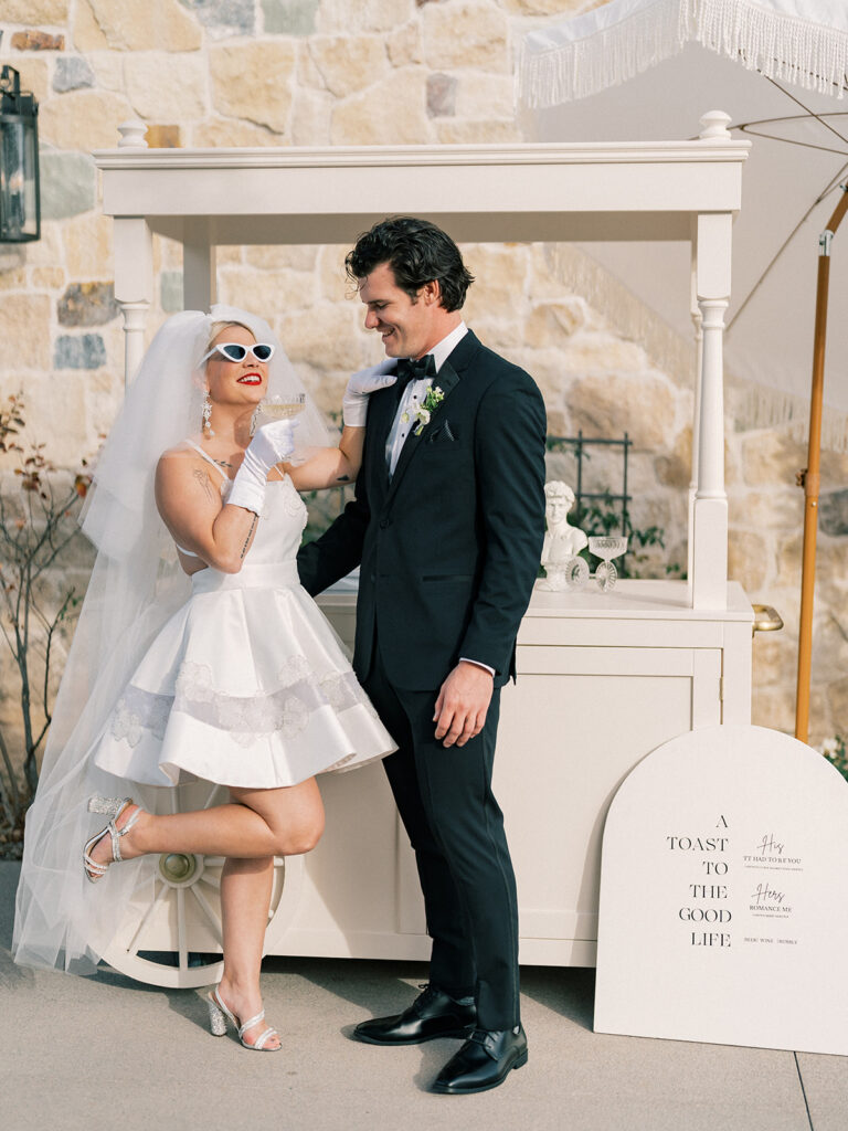 groom looking at her bride 