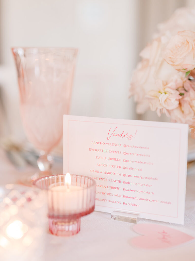 vendors' list during rancho valencia brunch